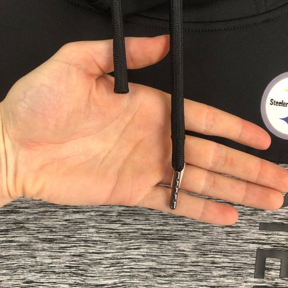 NFL Women's Size Small Black Grey Pittsburgh Steelers Pullover Sweatshirt Hood - Picture 3 of 12